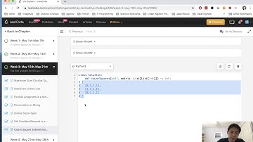 Leetcode - Count Square Submatrices with All Ones (Python)