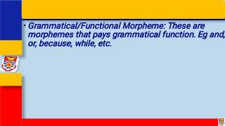 Morpheme as a grammatical unit