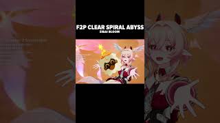 F2P CLEAR NEW SPIRAL ABYSS againts goonshroom | #shorts