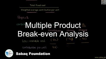 Multiple Product Break-even Analysis, Accounting Lecture | Sabaq.pk