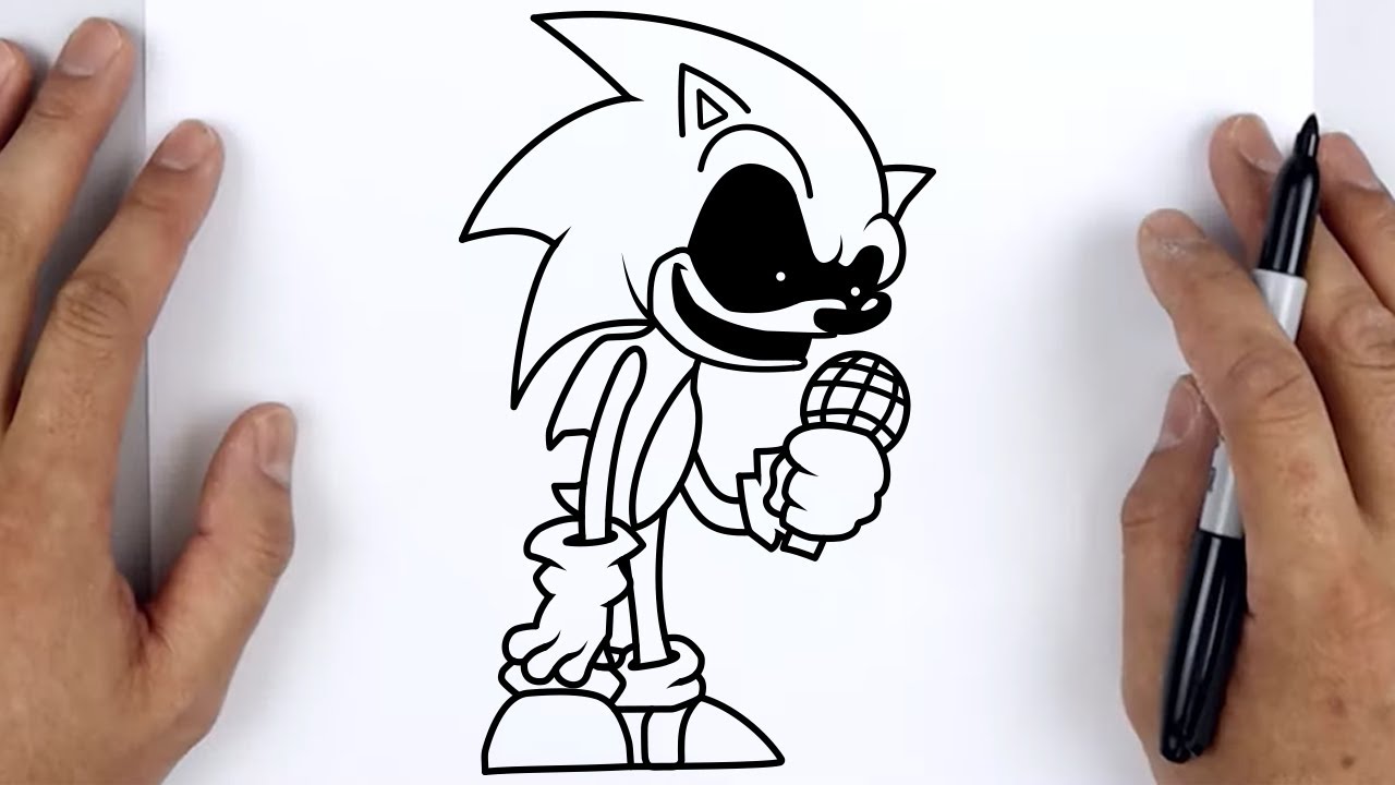 COMO DESENHAR O SONIC.EXE  FRIDAY NIGHT FUNKIN. 