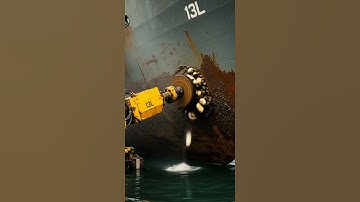 "Underwater Hull Cleaning in Action! #ShipMaintenance #UnderwaterTechnology #HullCleaning"