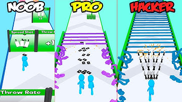 Card Thrower 3D! - NOOB vs PRO vs HACKER