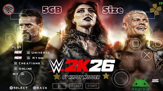 RELEASED NEW WWE 2K26 PPSPP ANDROID'PC By @HADYModder  screenshot 5