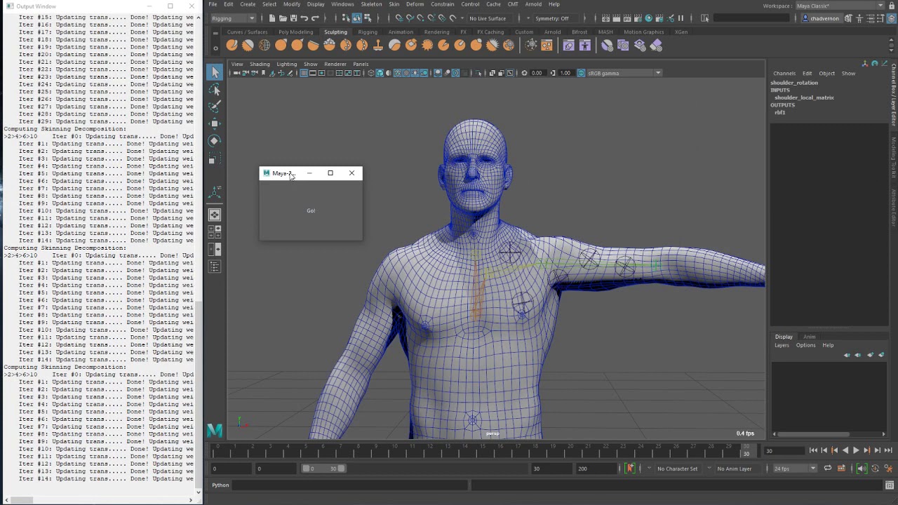 Maya Automatic Creation of Helper Joints with Skinning