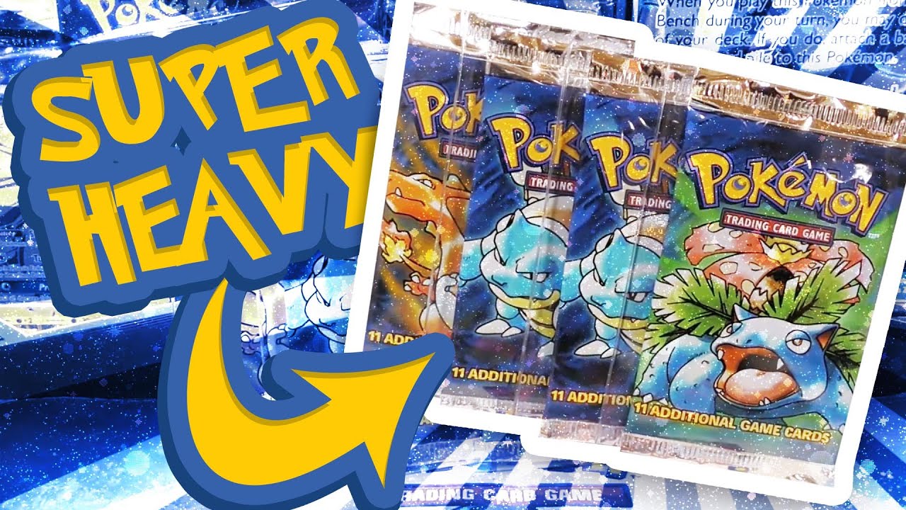 Opening 4x SUPER HEAVY Base Set Pokemon Packs !!! - YouTube