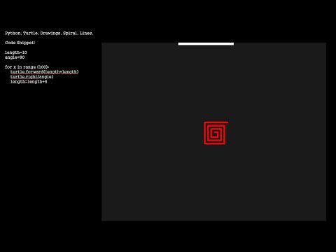 Python. Turtle. Drawings. Spiral. Lines