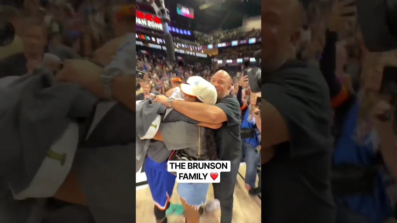 Emotional embraces all around after Jalen Brunson became an NBA Champion 🥹