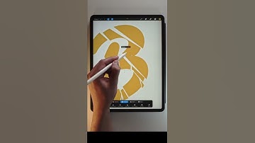 Timelapse Broken Stone 3D Text Effect in Procreate. (#Shorts)