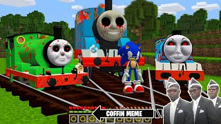 EVIL THOMAS THE TANK ENGINE.EXE and FRIENDS in Minecraft - Coffin Meme PJ MASKS and SONIC