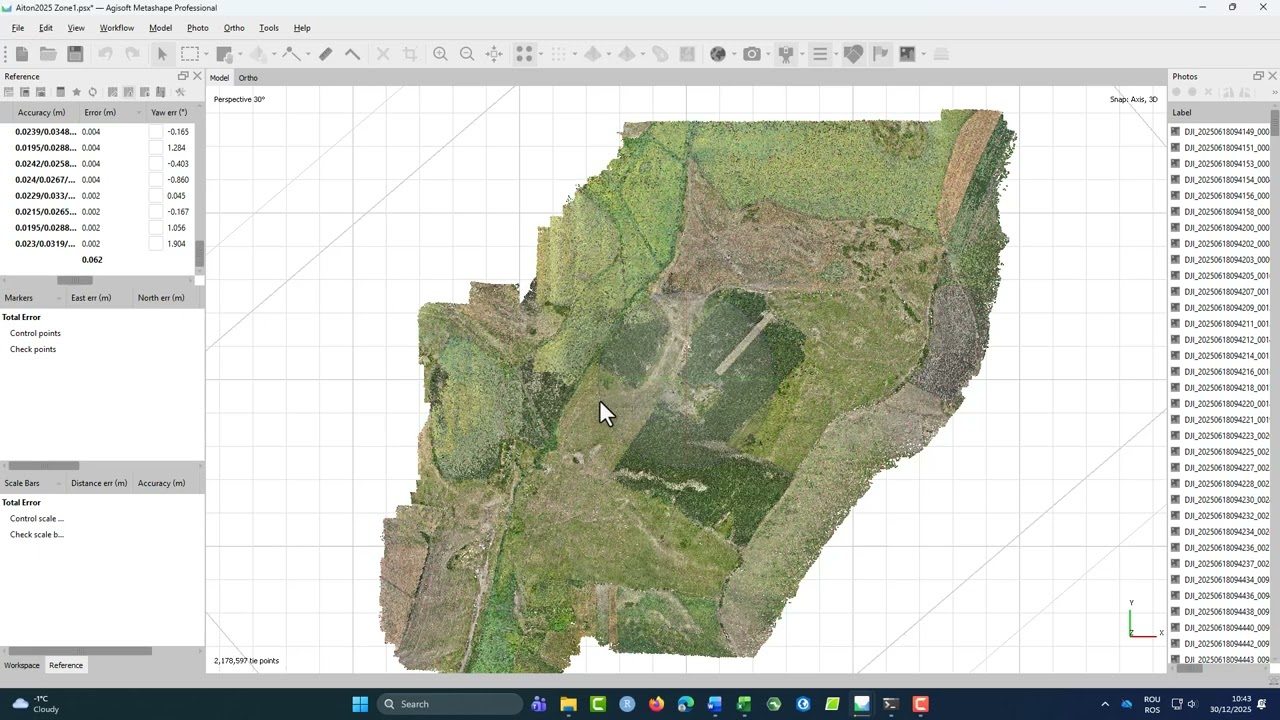 🗺️ 4.5 Agisoft Metashape 2.2 | Align Photos Alignment & Clean Tie Points