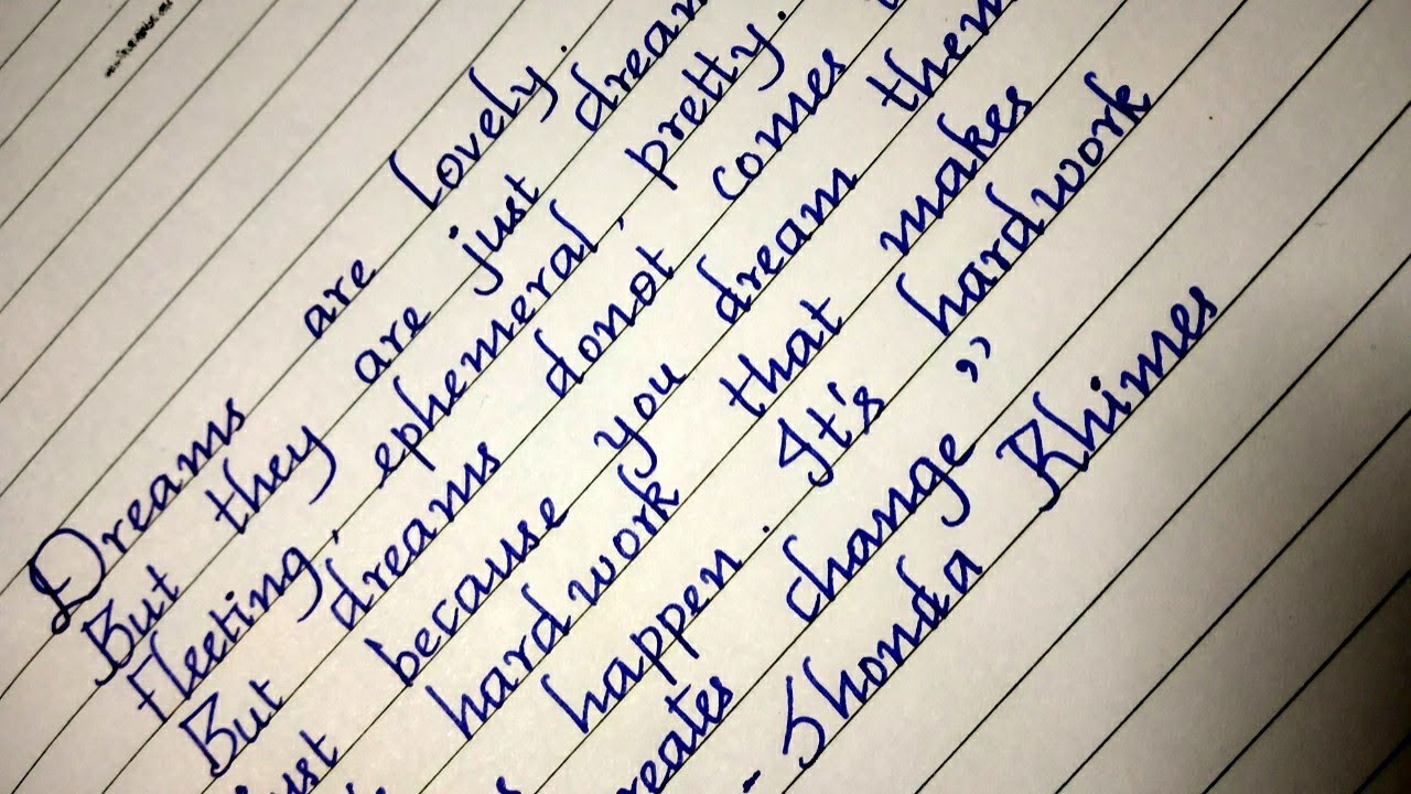 best english handwriting
