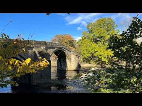 Autumn Early Morning Riverside Walk in Ilkley, West Yorkshire | Ilkley Old Bridge