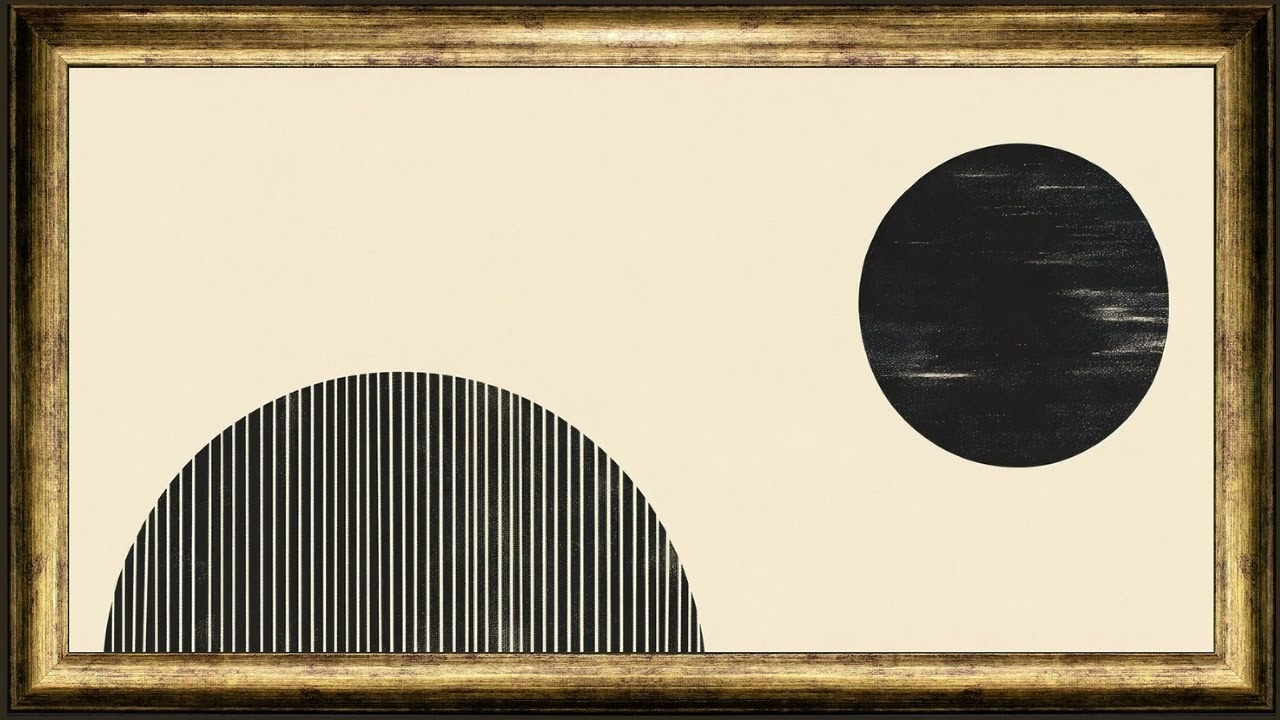 Minimalist Boho Geometric Circles, Modern Wallpaper: 4K Framed Art TV Screensaver