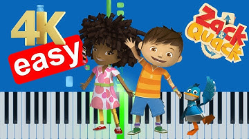 Zack & Quack Theme Song (Slow Easy Medium) Piano Tutorial 4K