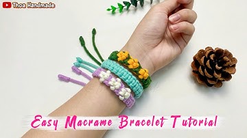 [Basic Bracelet Tutorial] Hướng dẫn làm vòng tay macrame đơn giản nhất | Macrame bracelet tutorial
