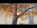 رسم شجرة الخريف /اكريليك/draw a fall tree