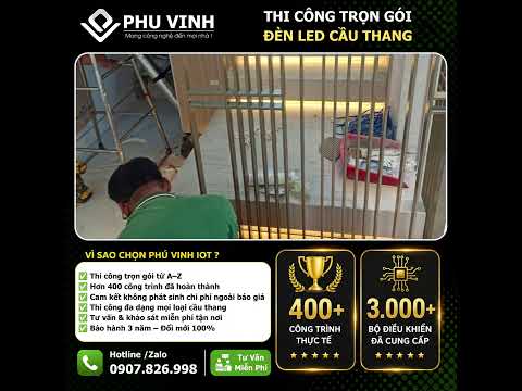 Công trình đèn LED cầu thang nhà phố