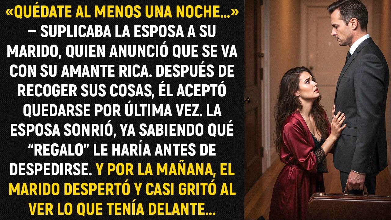 «Quédate al menos una noche…» — suplicaba la esposa a su marido, quien anunció que se va con...