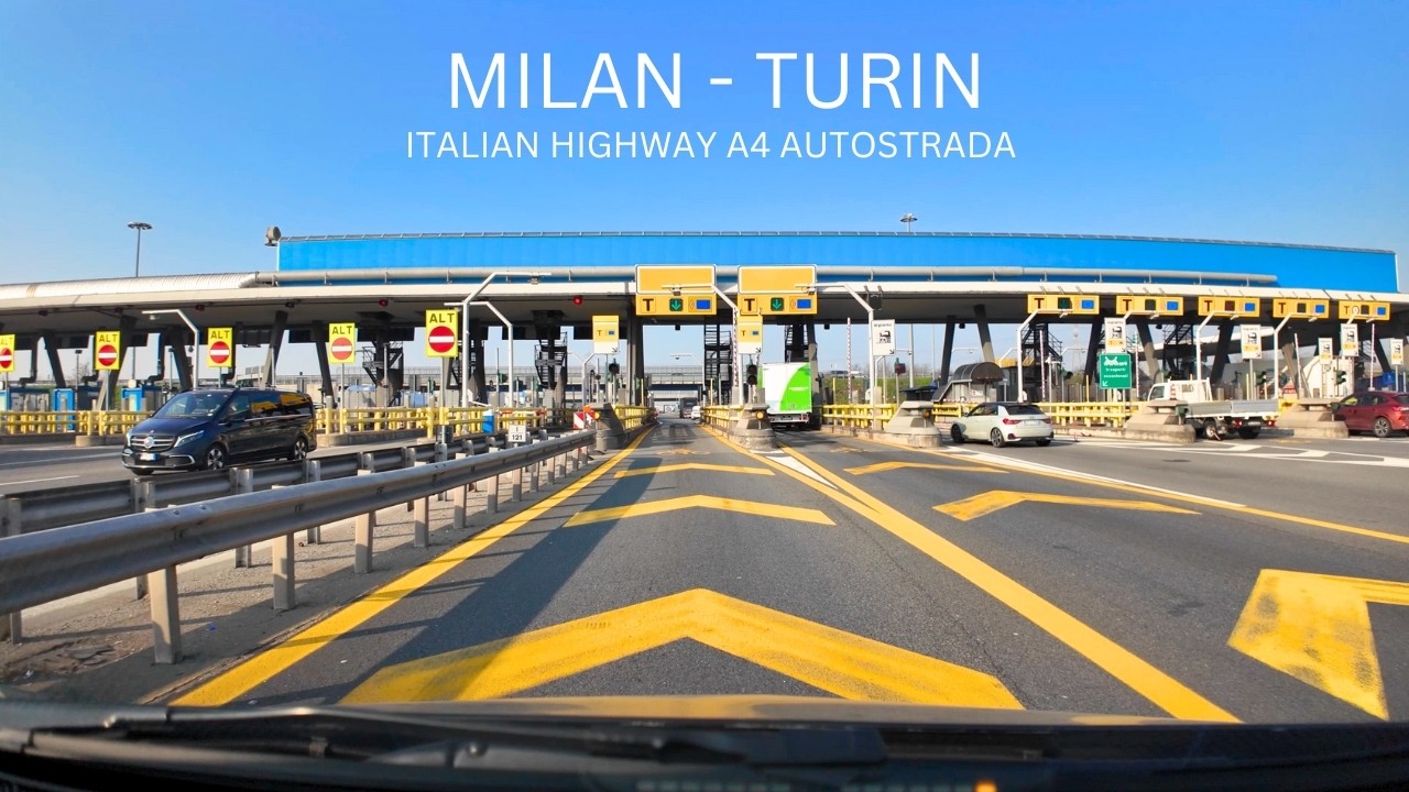 Milan to Turin ITALIAN Highway Drive on A4 Autostrada, Italy 4K60