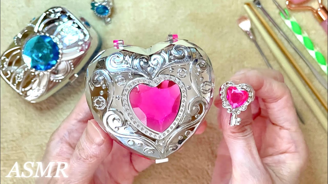 【ASMR】乙女心をくすぐるおもちゃのジュエリーを色んな道具でスクラッチング💓引っ掻き音【睡眠導入・音フェチ】