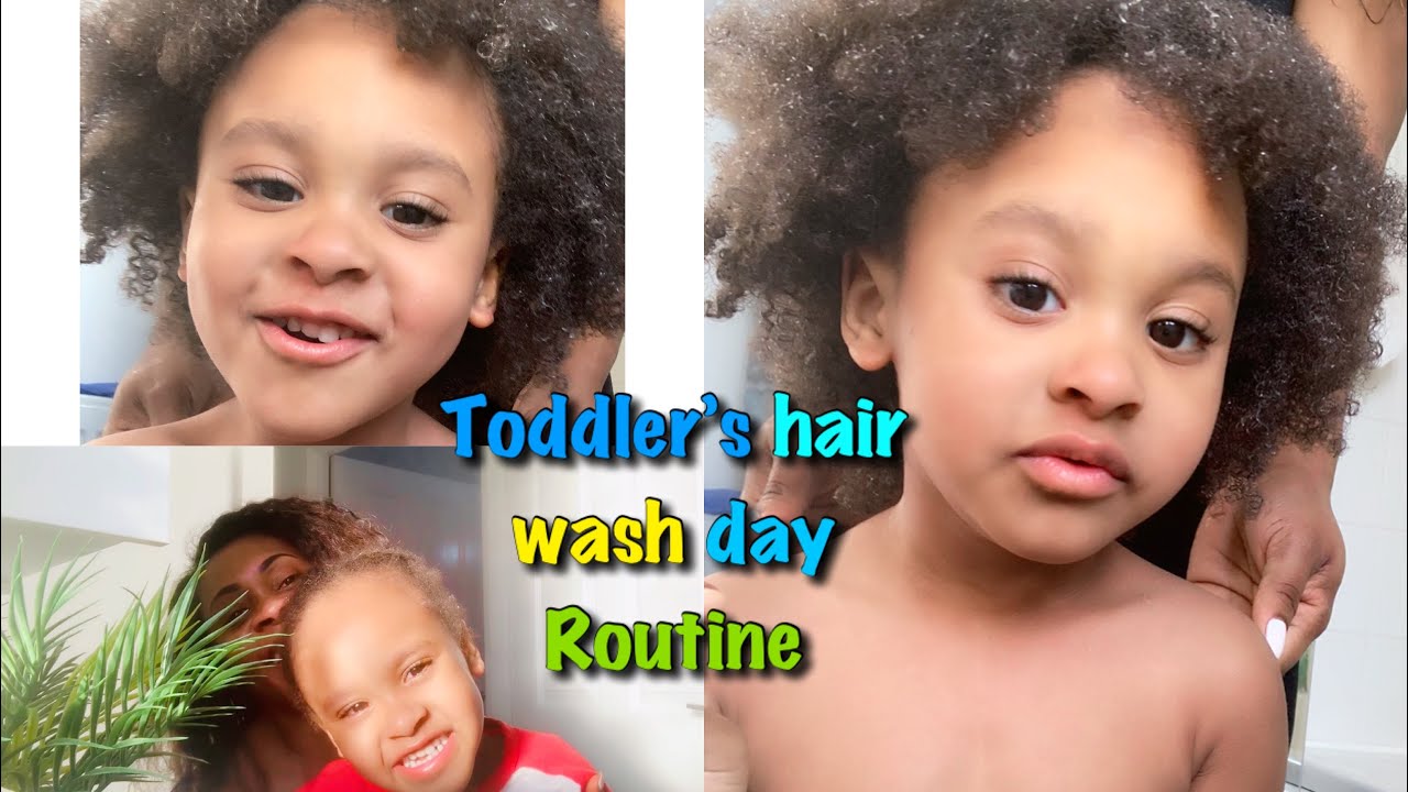 Toddler’s wash day routine hair care and simple protective hairstyle