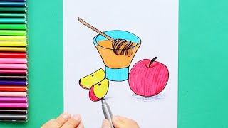 How to draw Rosh Hashanah