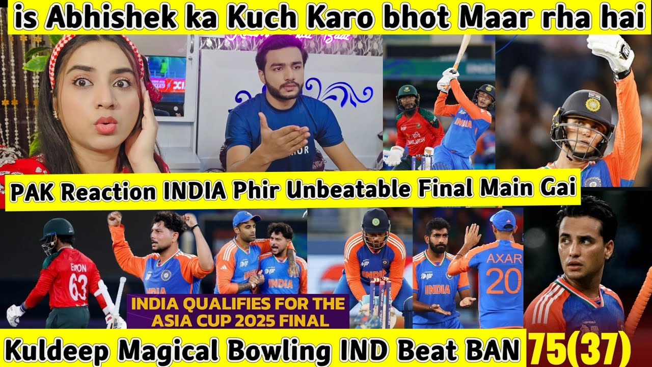 INDIA Beat BAN Abhishek Sharma ne Dhoom Macha di Kuldeep Magical Bowling PAk Public Reaction 😱