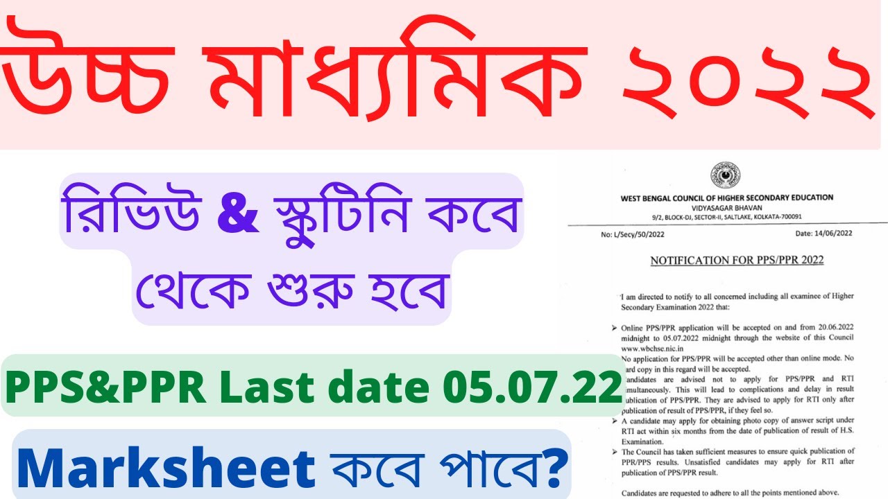 HS 2022 Paper review online. PPS&PPR apply last date and all process.how to review results in online