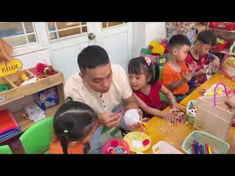 Trường mầm non Hoa Mai Phường Xuân Hoà Ngày hội làm lồng đèn làm bánh trung thu