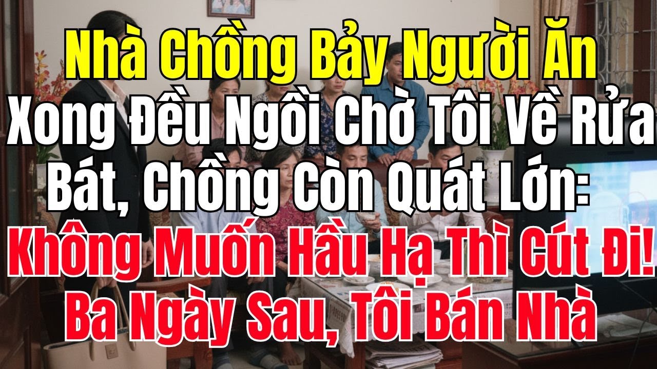 Nhà Chồng 7 Người Ăn Xong Chờ Tôi Rửa Bát, Chồng Quát: Cút Đi! 3 Ngày Sau Tôi Bán Nhà Anh Phát Điên!