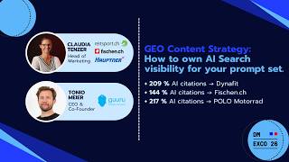 GEO Content Strategy: Own your visibility in AI Search | GUURU at DMEXCO 2026 Masterclass