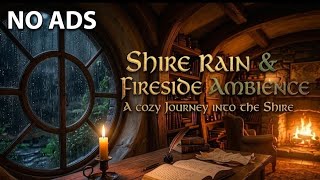 No-Ads. Rain Sounds for Sleep 🌧️ Cozy Fireplace in Hobbit Library Ambiance (No Ads, 3 Hours)