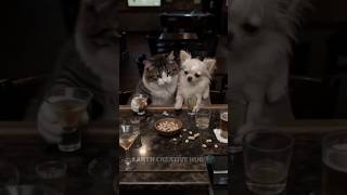 funny cat dog bonding 😂 #funny #viral #video #facts #cat