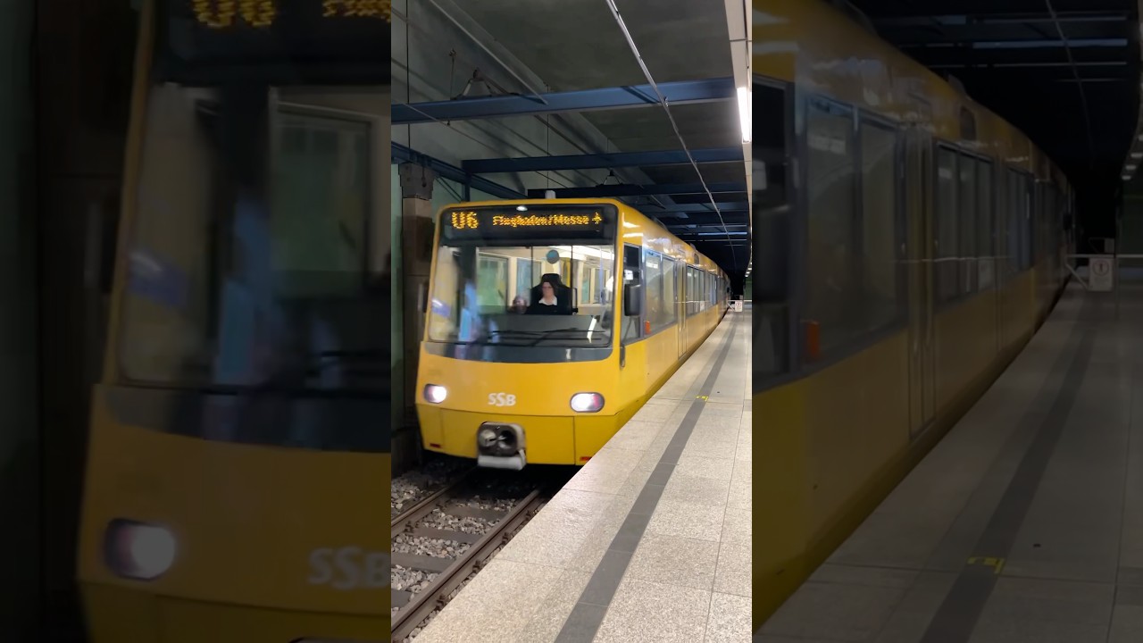 Stadtbahn Stuttgart Tw 3376 und ??? DT8 der SSB als U6 nach Flughafen/Messe 