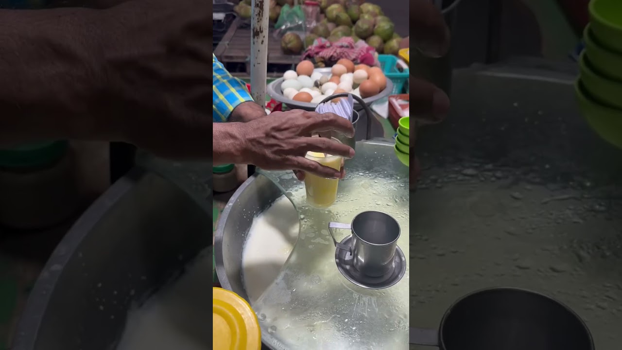 Raw Egg and Healthy Cow milk mixer at Roadside - Healthy Street Food 