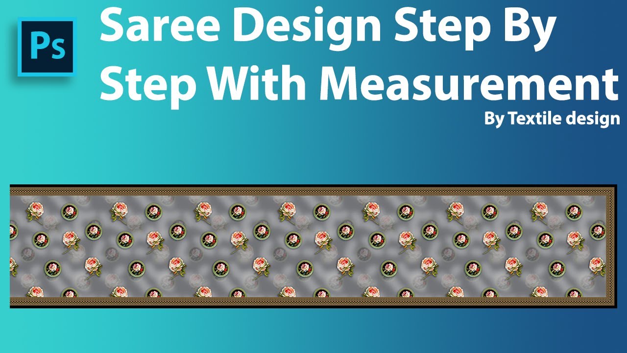 Digital Saree Design Measurements And How To Place Lace Corner In Easy Way || Textile Design