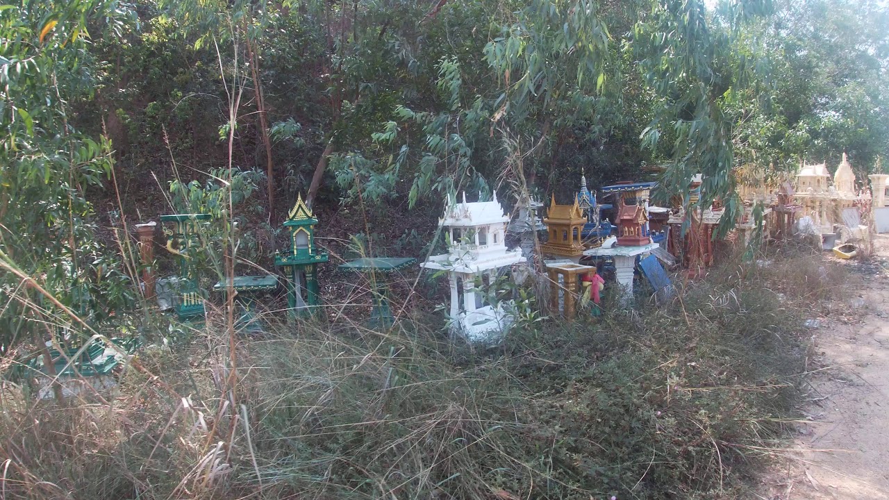 Spirit house graveyard Huay Yai, Thailand