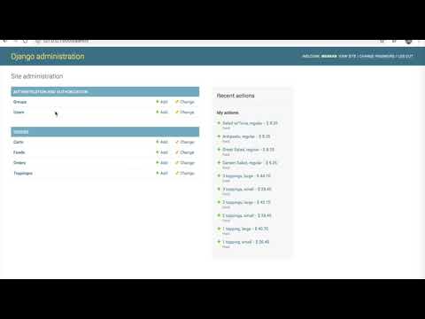 CS50W - Project3: Pizza