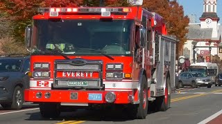 Everett, MA Fire Department Engine 2 Responding