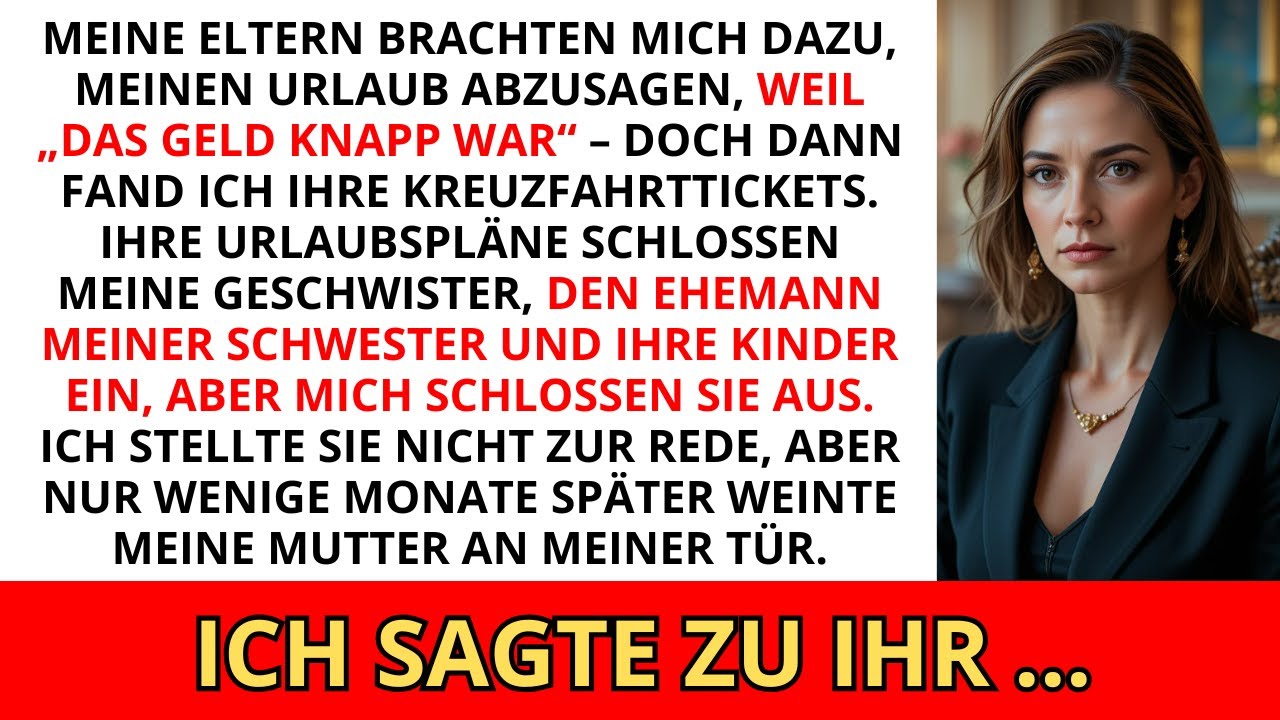 Meine Eltern ließen mich meinen Urlaub absagen, weil „das Geld knapp war“. Dann fand ich ihre Kre...