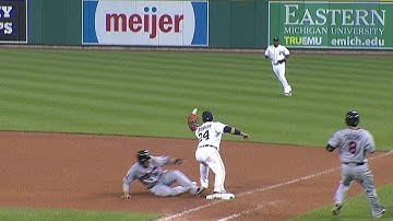 MIN@DET: Tigers challenge safe call at first in 8th