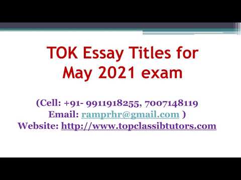 tok 2021 essay titles