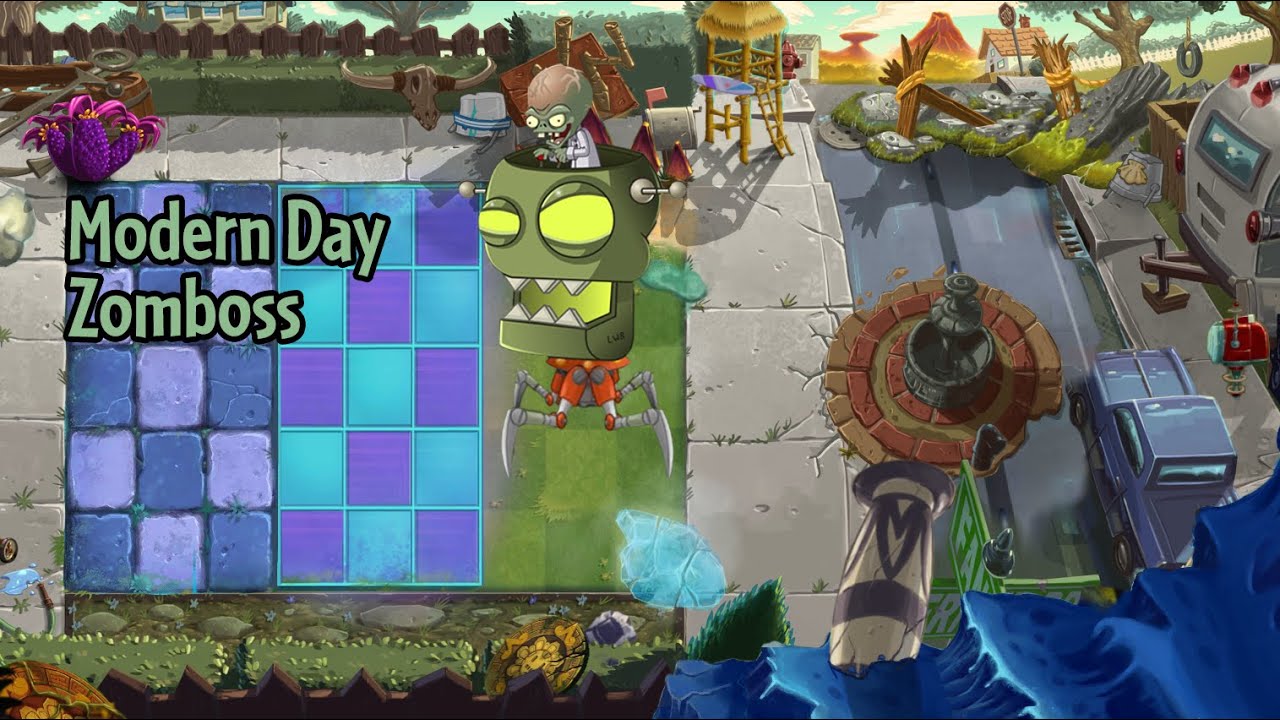 Modern Day Walkthrough - Day 34: Modern Day Zomboss | Plants vs Zombies ...