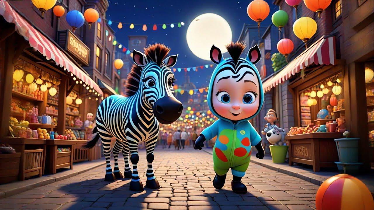 Magical Zebra in Moon Market | Nursery Rhymes for Kids | Baby Songs and Fun Learning Videos