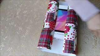 ASMR Christmas present wrapping (No Talking) paper crinkles, taping, cutting
