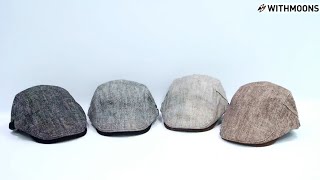 WITHMOONS Cotton Twill Newsboy Cap Flat Cap Ivy Golf Cabbie Hat
