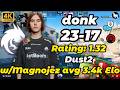 donk (23-17) w/Magnojez Dust2 POV | FACEIT avg 3.4k Elo | May 22, 2026