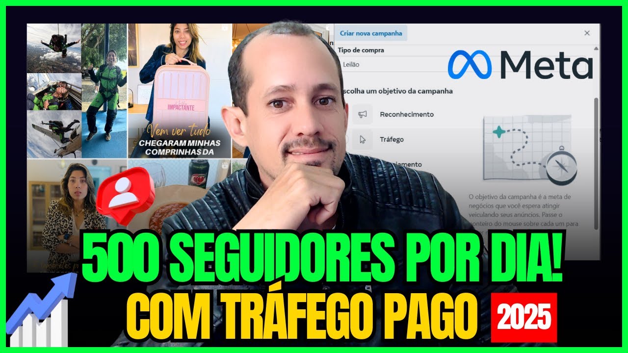 GANHE 500 SEGUIDORES POR DIA NO INSTAGRAM COM TRÁFEGO PAGO!