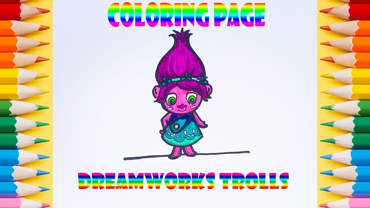 Coloring Pages Dreamworks TROLLS | Coloring Book Page and Drawing Learn Colors For Kids